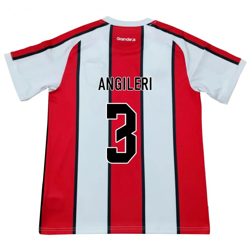 Danxen Kinderen Fabrizio Angileri #3 Wit Rood Zwart Uitshirt Uittenue 2026/27 T-Shirt