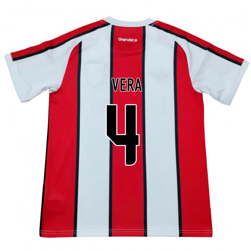 Danxen Kinderen Lautaro Vera #4 Wit Rood Zwart Uitshirt Uittenue 2026/27 T-Shirt