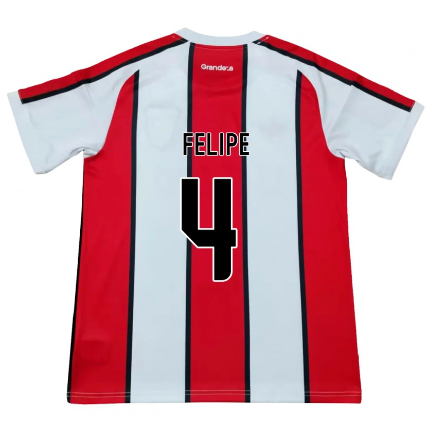 Danxen Kinderen Carina Felipe Silva #4 Wit Rood Zwart Uitshirt Uittenue 2026/27 T-Shirt