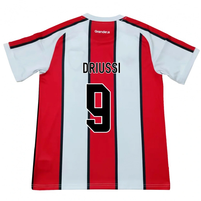 Danxen Kinderen Sebastián Driussi #9 Wit Rood Zwart Uitshirt Uittenue 2026/27 T-Shirt