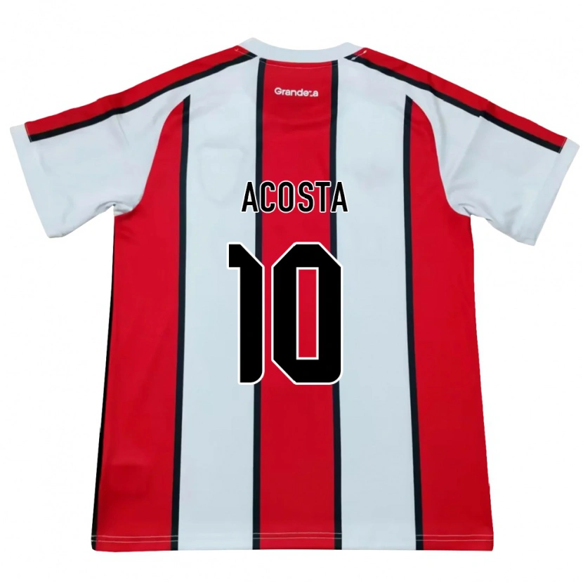Danxen Kinderen Thiago Acosta #10 Wit Rood Zwart Uitshirt Uittenue 2026/27 T-Shirt