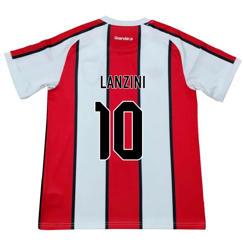 Danxen Kinderen Manuel Lanzini #10 Wit Rood Zwart Uitshirt Uittenue 2026/27 T-Shirt