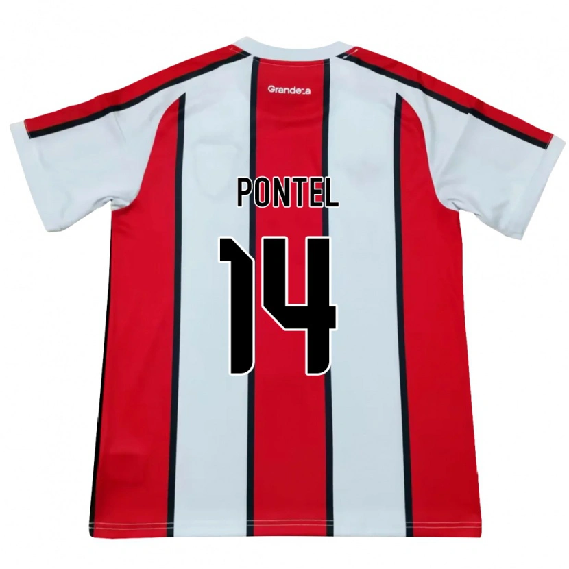 Danxen Kinderen Daniela Pontel #14 Wit Rood Zwart Uitshirt Uittenue 2026/27 T-Shirt