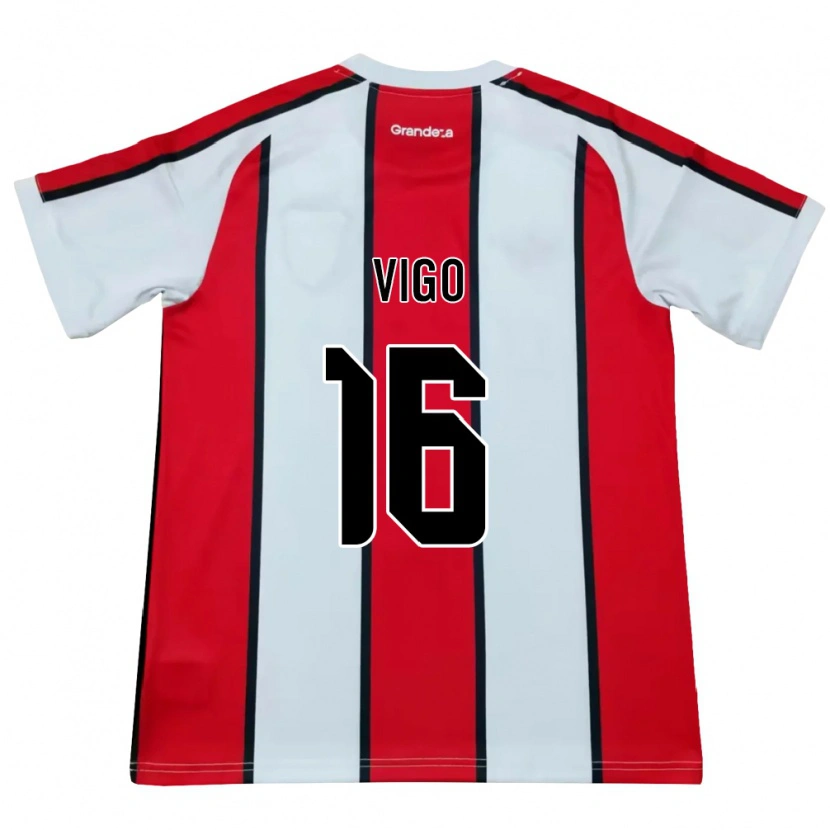 Danxen Kinderen Alex Vigo #16 Wit Rood Zwart Uitshirt Uittenue 2026/27 T-Shirt