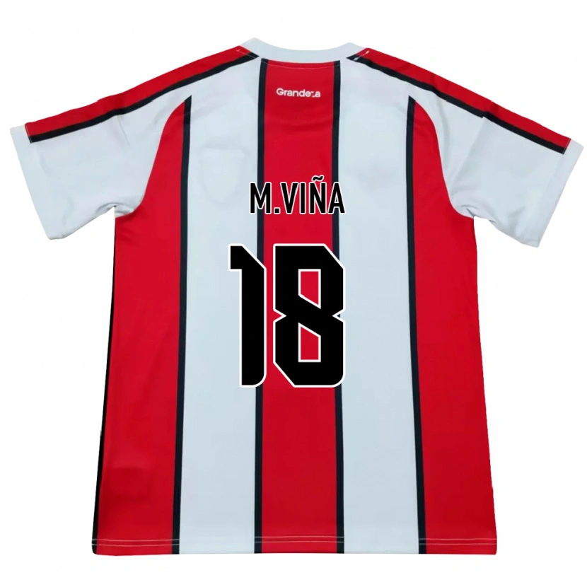 Danxen Kinderen Matías Viña #18 Wit Rood Zwart Uitshirt Uittenue 2026/27 T-Shirt
