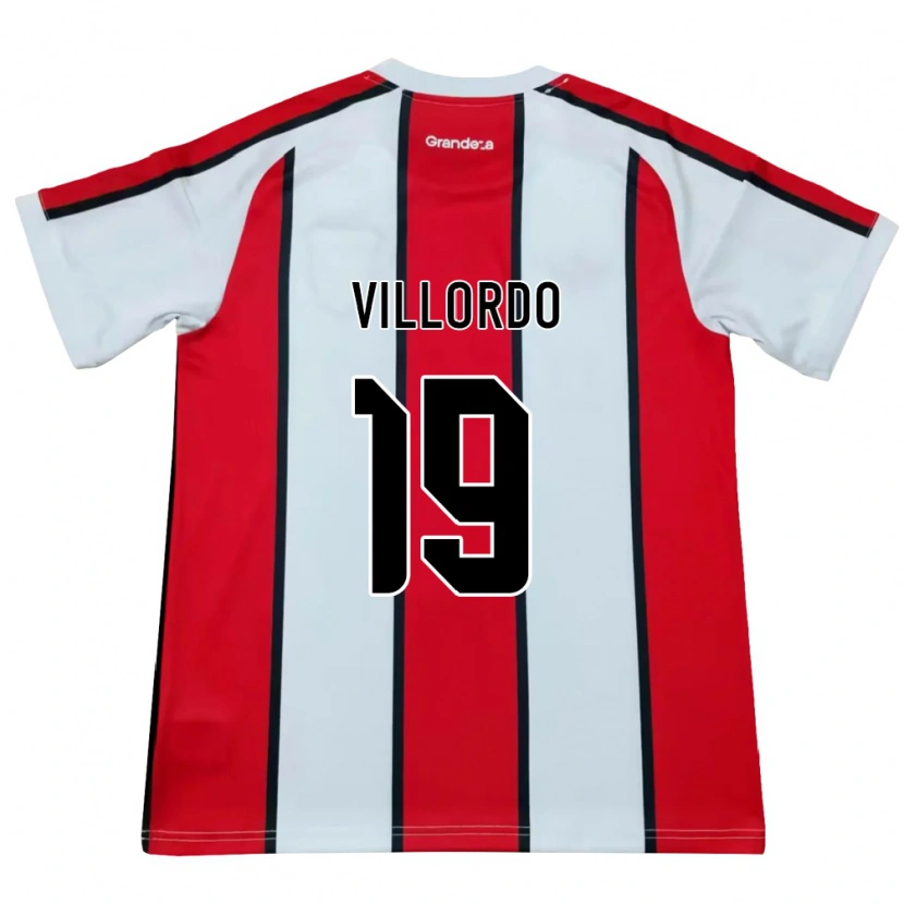Danxen Kinderen Juan Villordo #19 Wit Rood Zwart Uitshirt Uittenue 2026/27 T-Shirt