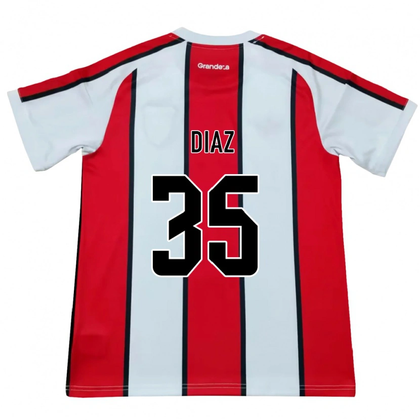 Danxen Kinderen Leonardo Diaz #35 Wit Rood Zwart Uitshirt Uittenue 2026/27 T-Shirt