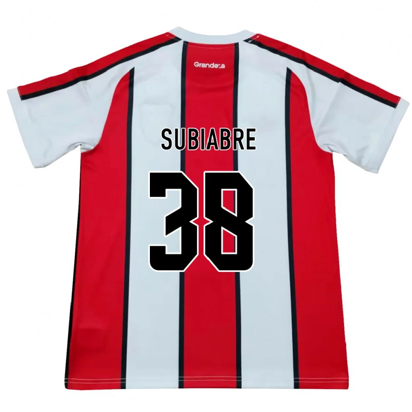 Danxen Kinderen Ian Subiabre #38 Wit Rood Zwart Uitshirt Uittenue 2026/27 T-Shirt