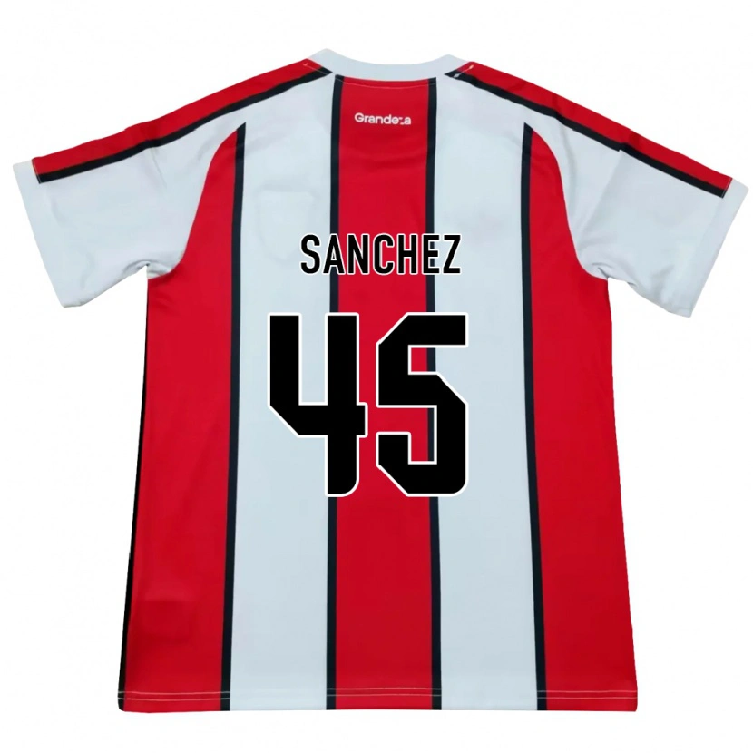 Danxen Kinderen Sebastián Sánchez #45 Wit Rood Zwart Uitshirt Uittenue 2026/27 T-Shirt
