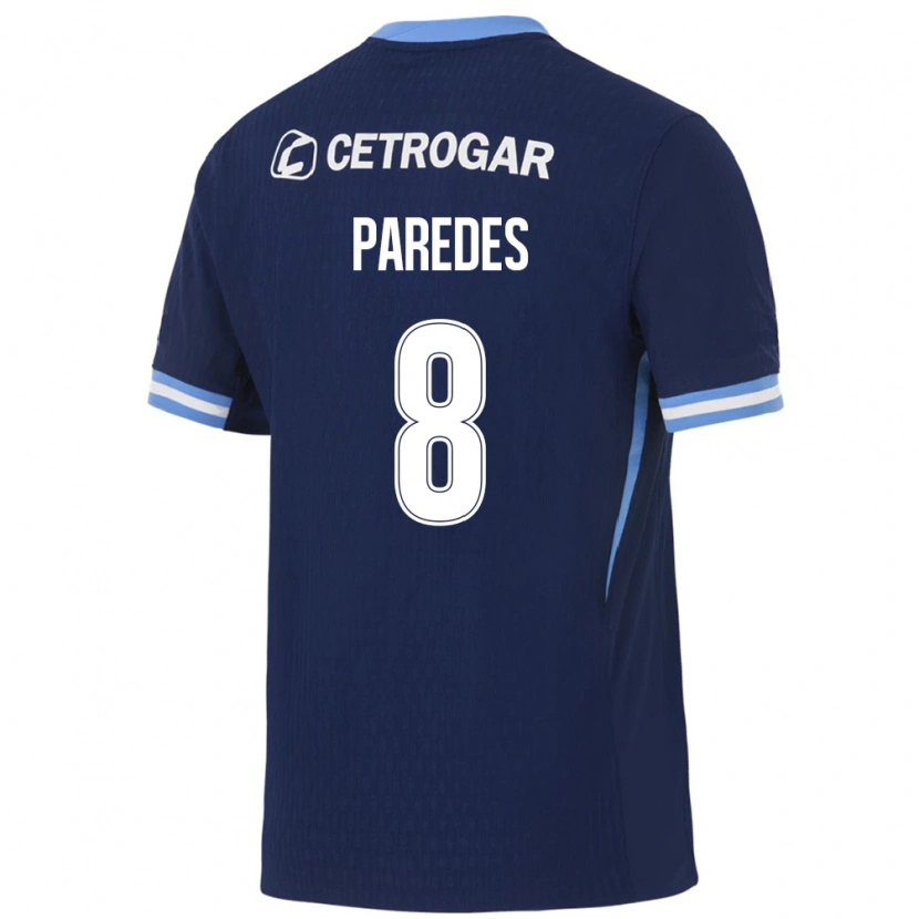Danxen Kinderen Máximo Paredes #8 Koninklijk Blauw Lichtblauw Wit Uitshirt Uittenue 2026/27 T-Shirt