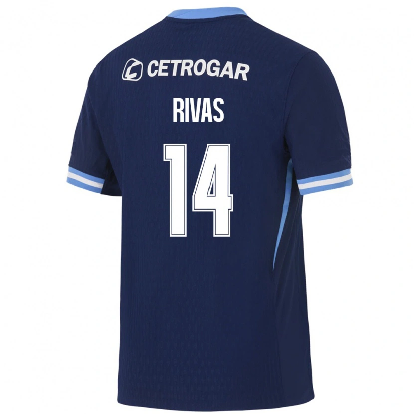 Danxen Kinderen Lautaro Rivas #14 Koninklijk Blauw Lichtblauw Wit Uitshirt Uittenue 2026/27 T-Shirt