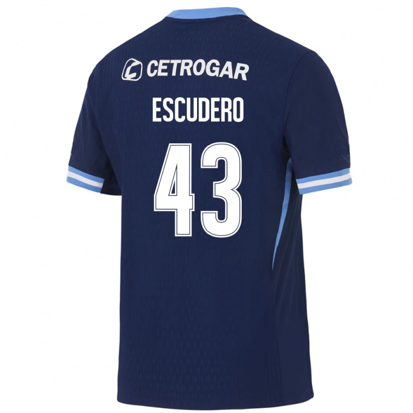 Danxen Kinderen Gonzalo Escudero #43 Koninklijk Blauw Lichtblauw Wit Uitshirt Uittenue 2026/27 T-Shirt