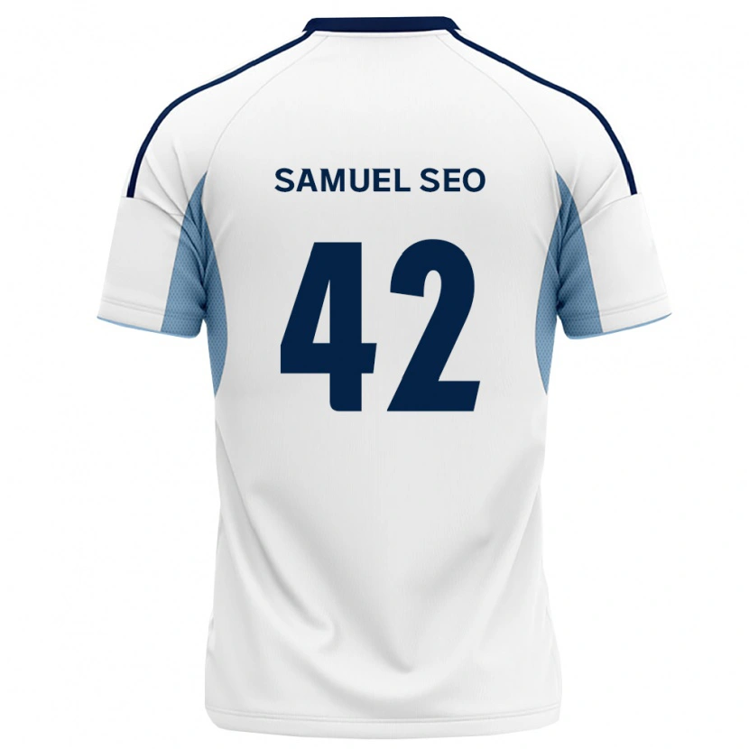 Danxen Kinderen Samuel Seo #42 Koninklijk Blauw Wit Uitshirt Uittenue 2026/27 T-Shirt