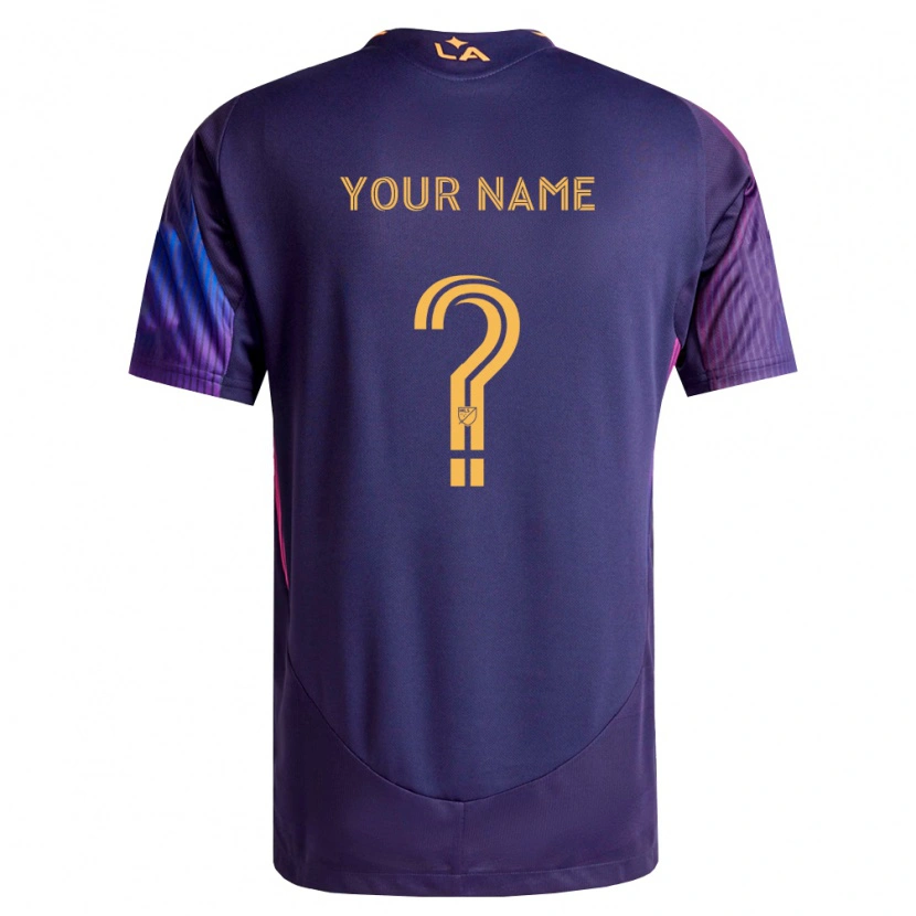Danxen Kinderen Uw Naam #0 Diep Paars Geel Uitshirt Uittenue 2026/27 T-Shirt