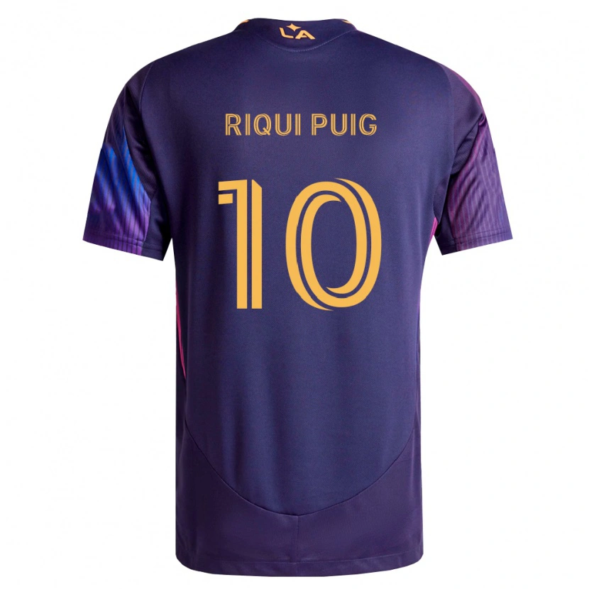 Danxen Kinderen Riqui Puig #10 Diep Paars Geel Uitshirt Uittenue 2026/27 T-Shirt
