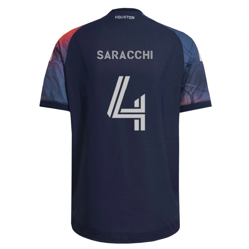 Danxen Kinderen Marcelo Saracchi #4 Diep Blauw Wit Oranje Uitshirt Uittenue 2026/27 T-Shirt