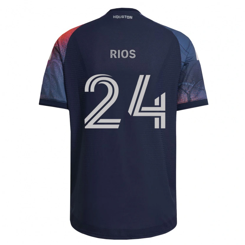 Danxen Kinderen Paolo Ríos #24 Diep Blauw Wit Oranje Uitshirt Uittenue 2026/27 T-Shirt