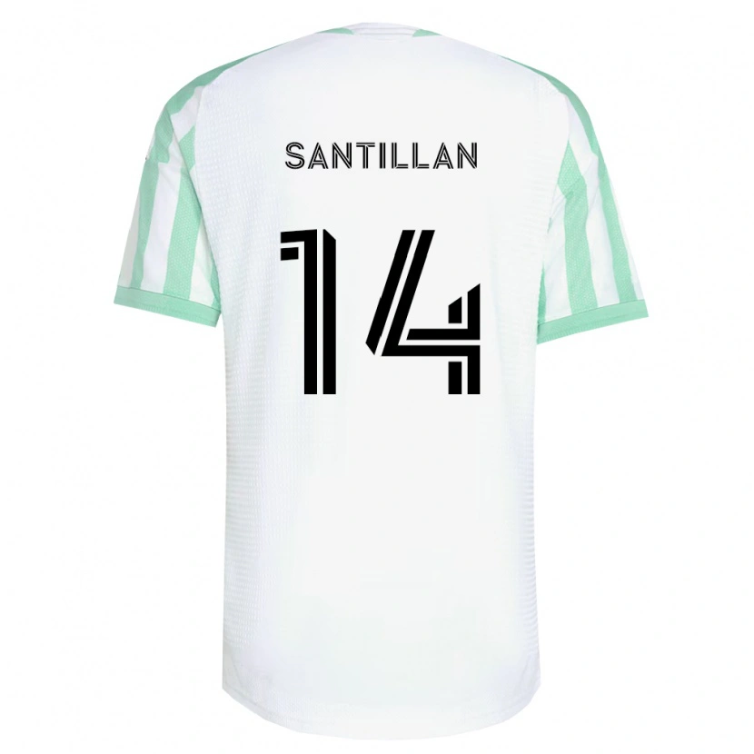 Danxen Kinderen Jonathan Santillan #14 Lichtgroen Zwart Wit Uitshirt Uittenue 2026/27 T-Shirt