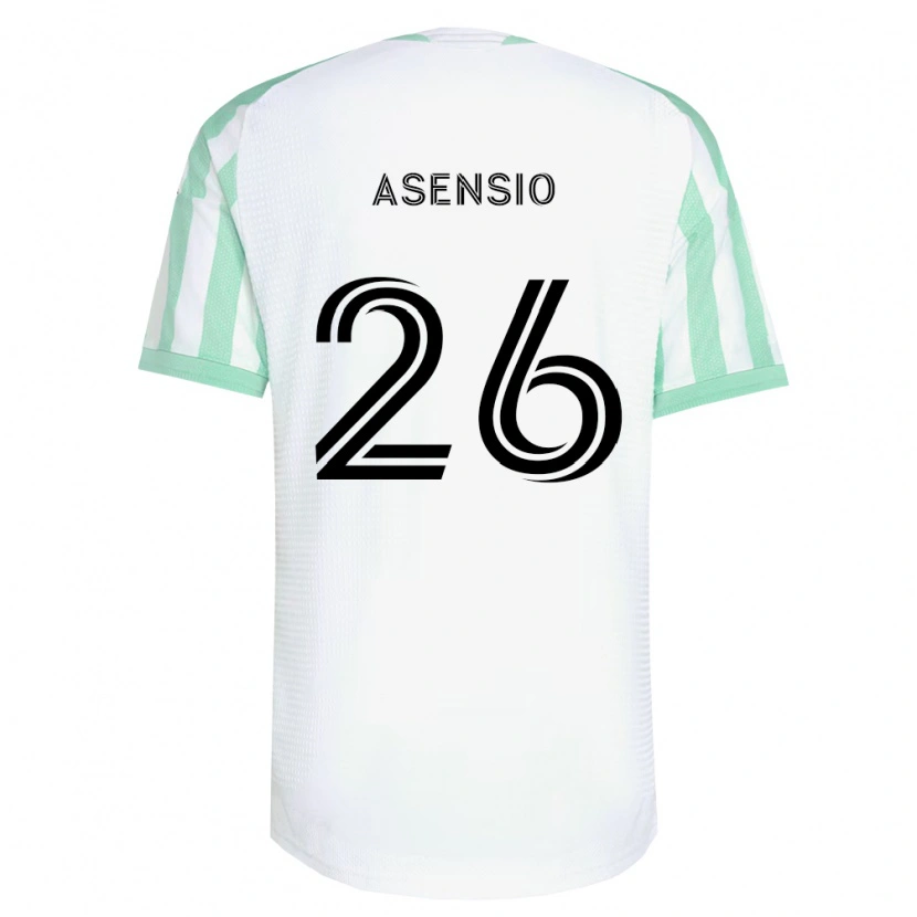 Danxen Kinderen Charlie Asensio #26 Lichtgroen Zwart Wit Uitshirt Uittenue 2026/27 T-Shirt
