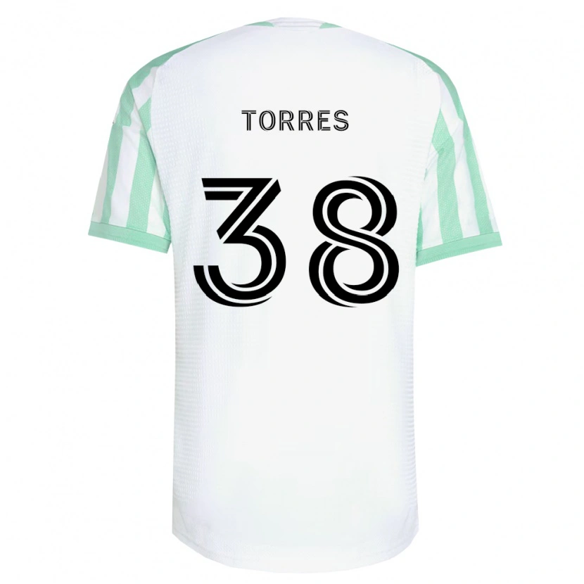Danxen Kinderen Ervin Torres #38 Lichtgroen Zwart Wit Uitshirt Uittenue 2026/27 T-Shirt
