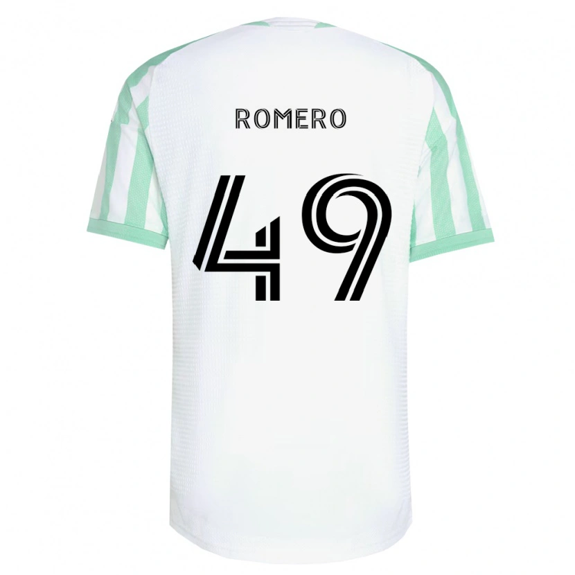 Danxen Kinderen David Romero #49 Lichtgroen Zwart Wit Uitshirt Uittenue 2026/27 T-Shirt