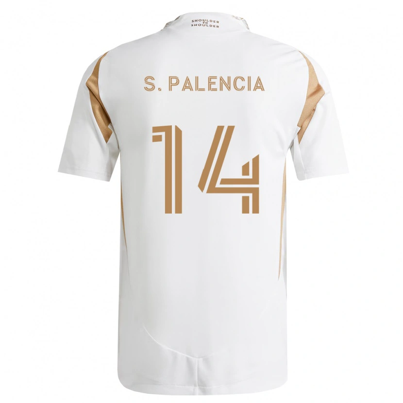 Danxen Kinderen Sergi Palencia #14 Wit Bruin Uitshirt Uittenue 2026/27 T-Shirt