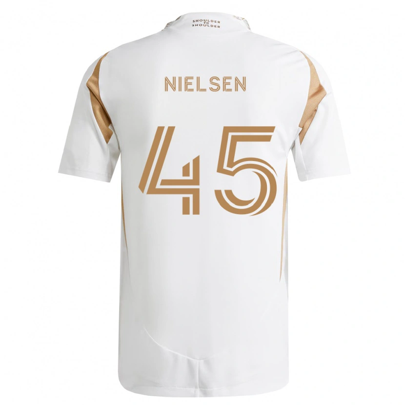Danxen Kinderen Kenny Nielsen #45 Wit Bruin Uitshirt Uittenue 2026/27 T-Shirt