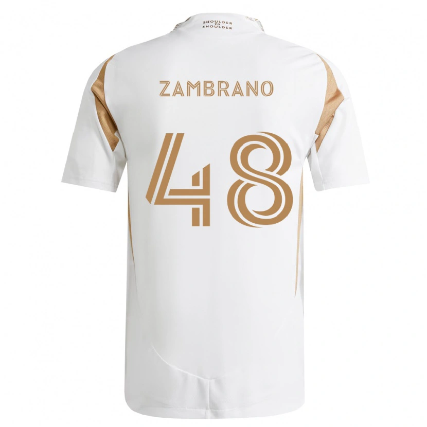 Danxen Kinderen Gavin Zambrano #48 Wit Bruin Uitshirt Uittenue 2026/27 T-Shirt