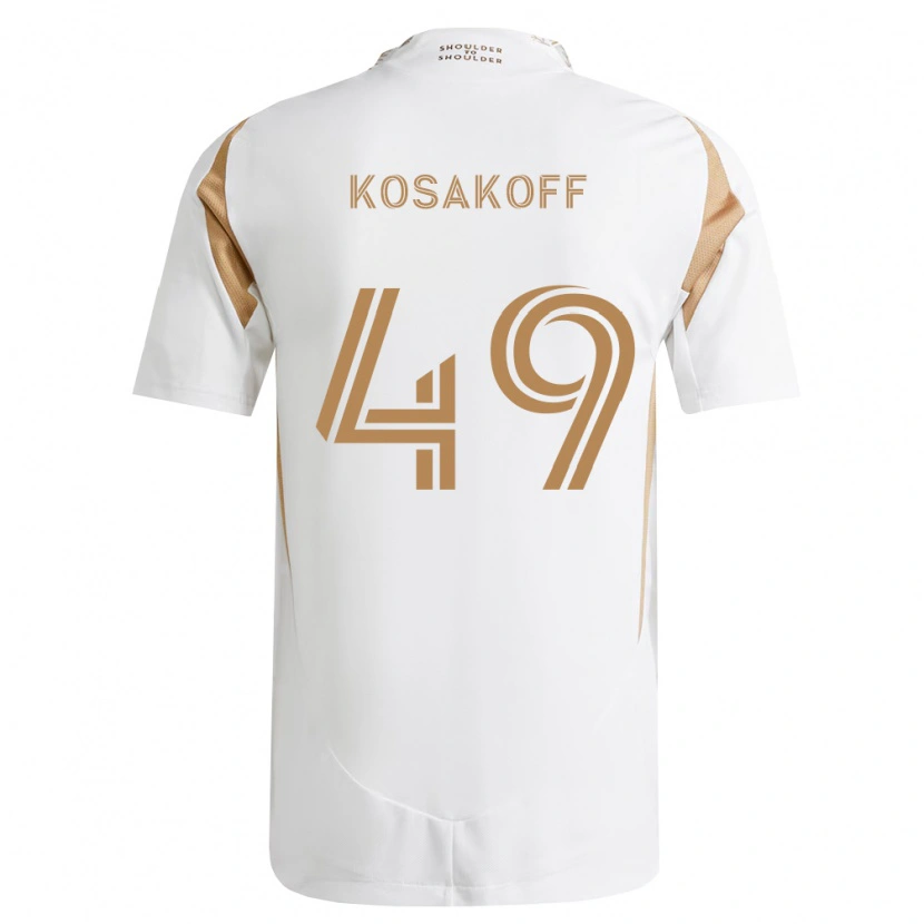 Danxen Kinderen Charlie Kosakoff #49 Wit Bruin Uitshirt Uittenue 2026/27 T-Shirt
