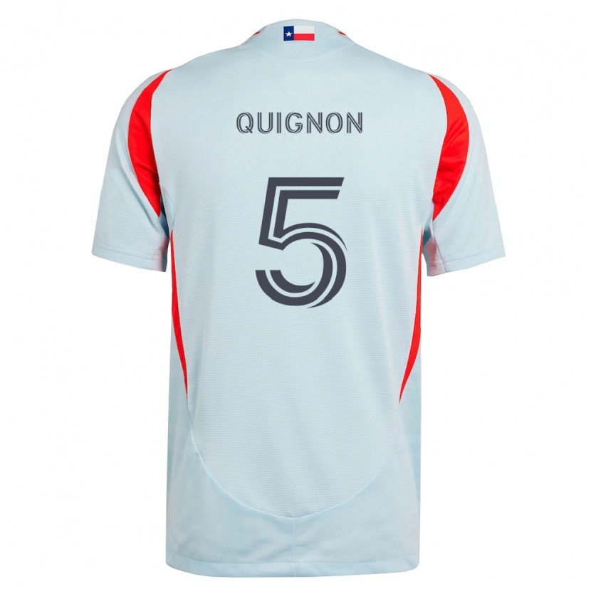 Danxen Kinderen Facundo Quignón #5 Donkergrijs Wit Rood Uitshirt Uittenue 2026/27 T-Shirt