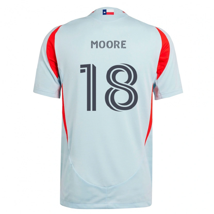 Danxen Kinderen Shaq Moore #18 Donkergrijs Wit Rood Uitshirt Uittenue 2026/27 T-Shirt