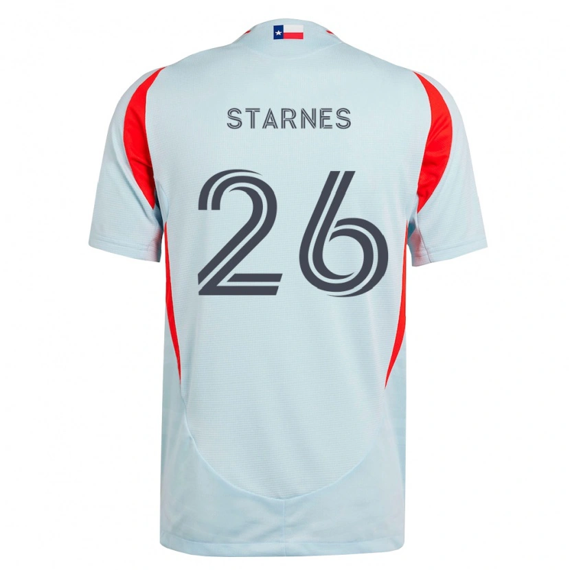 Danxen Kinderen Slade Starnes #26 Donkergrijs Wit Rood Uitshirt Uittenue 2026/27 T-Shirt