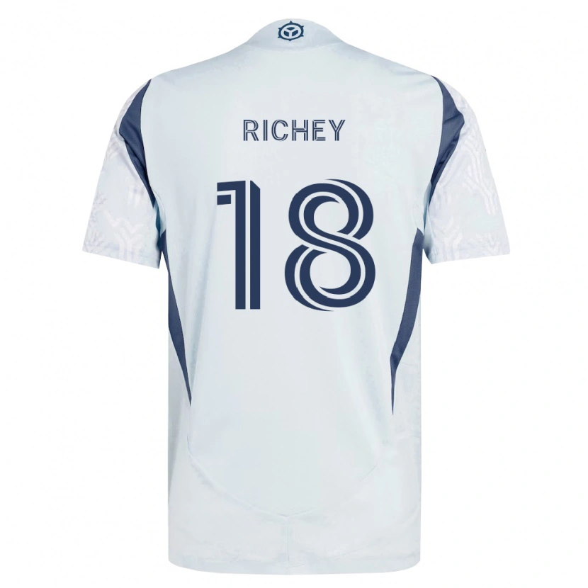 Danxen Kinderen Spencer Richey #18 Blauw Grijs Wit Uitshirt Uittenue 2026/27 T-Shirt