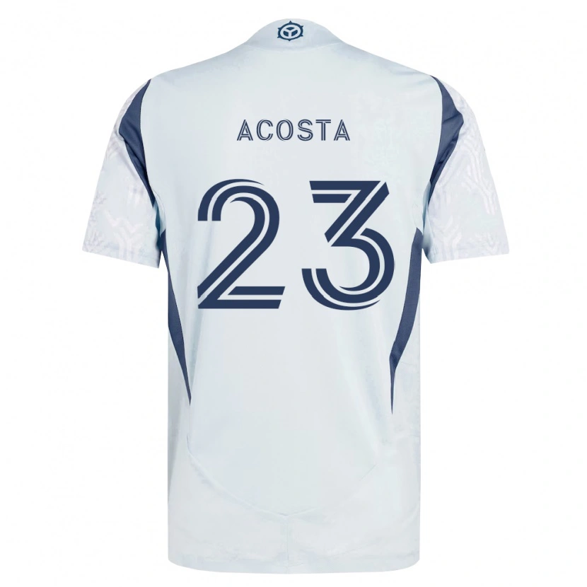 Danxen Kinderen Kellyn Acosta #23 Blauw Grijs Wit Uitshirt Uittenue 2026/27 T-Shirt