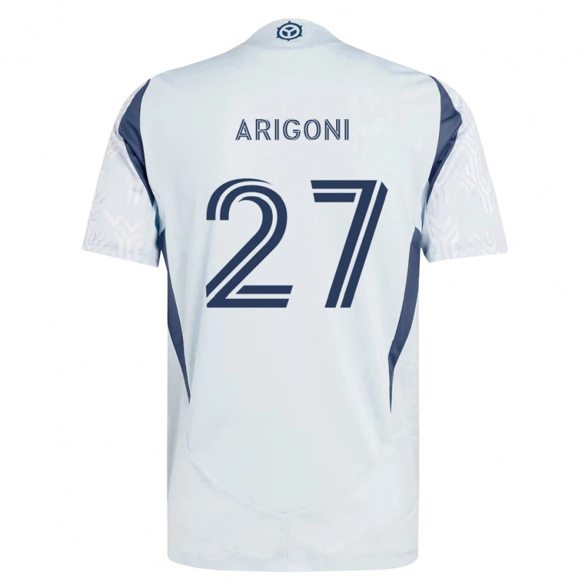 Danxen Kinderen Allan Arigoni #27 Blauw Grijs Wit Uitshirt Uittenue 2026/27 T-Shirt