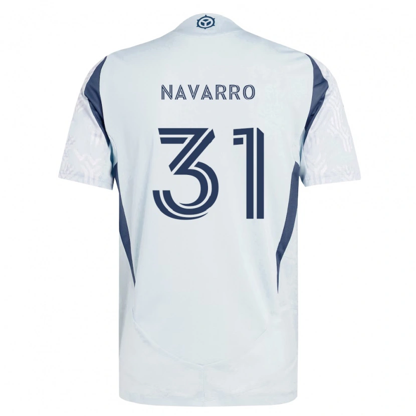 Danxen Kinderen Federico Navarro #31 Blauw Grijs Wit Uitshirt Uittenue 2026/27 T-Shirt