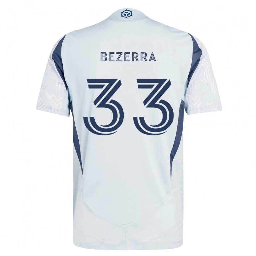Danxen Kinderen Victor Bezerra #33 Blauw Grijs Wit Uitshirt Uittenue 2026/27 T-Shirt