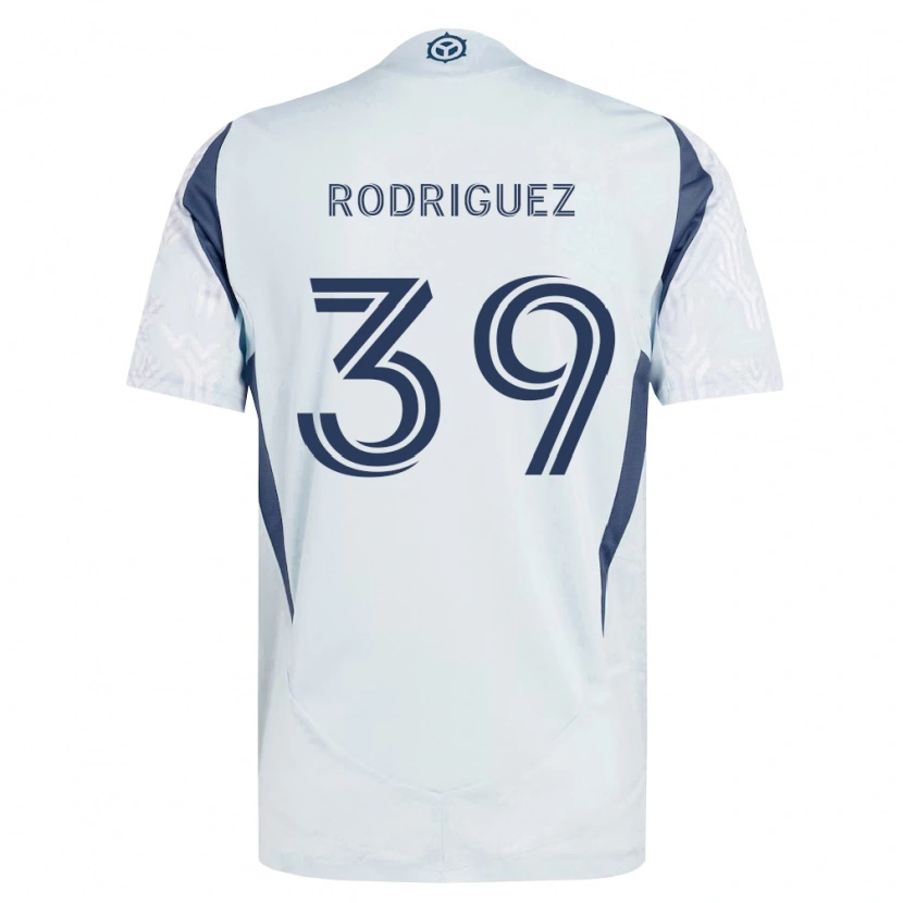 Danxen Kinderen Allan Rodriguez #39 Blauw Grijs Wit Uitshirt Uittenue 2026/27 T-Shirt