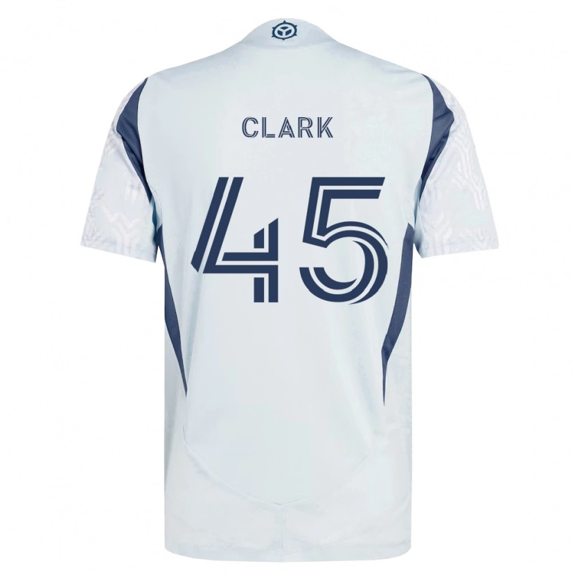 Danxen Kinderen Mateo Clark #45 Blauw Grijs Wit Uitshirt Uittenue 2026/27 T-Shirt
