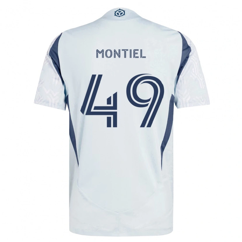 Danxen Kinderen Jhonier Montiel #49 Blauw Grijs Wit Uitshirt Uittenue 2026/27 T-Shirt