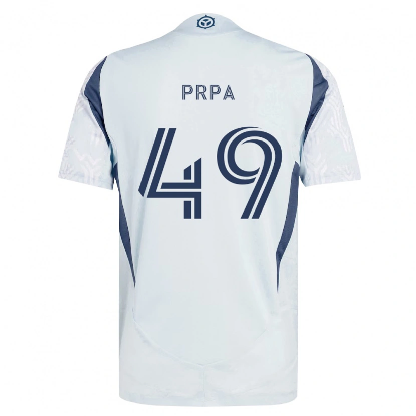 Danxen Kinderen Luka Prpa #49 Blauw Grijs Wit Uitshirt Uittenue 2026/27 T-Shirt