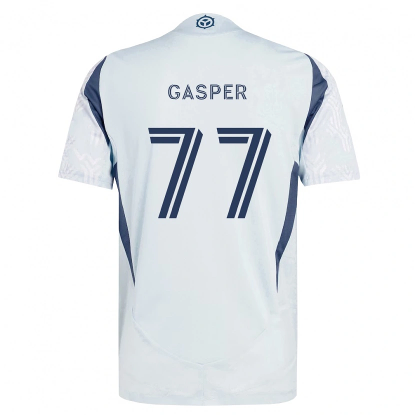 Danxen Kinderen Chase Gasper #77 Blauw Grijs Wit Uitshirt Uittenue 2026/27 T-Shirt