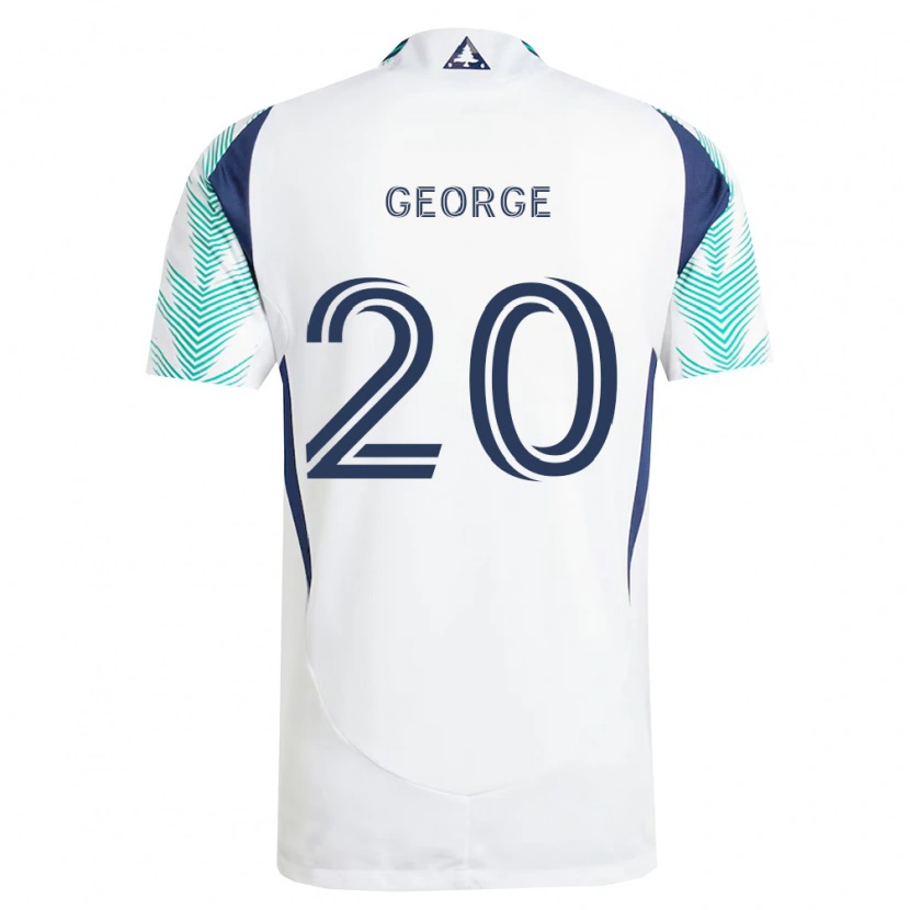 Danxen Kinderen Sharod George #20 Wit Marineblauw Lichtgroen Uitshirt Uittenue 2026/27 T-Shirt