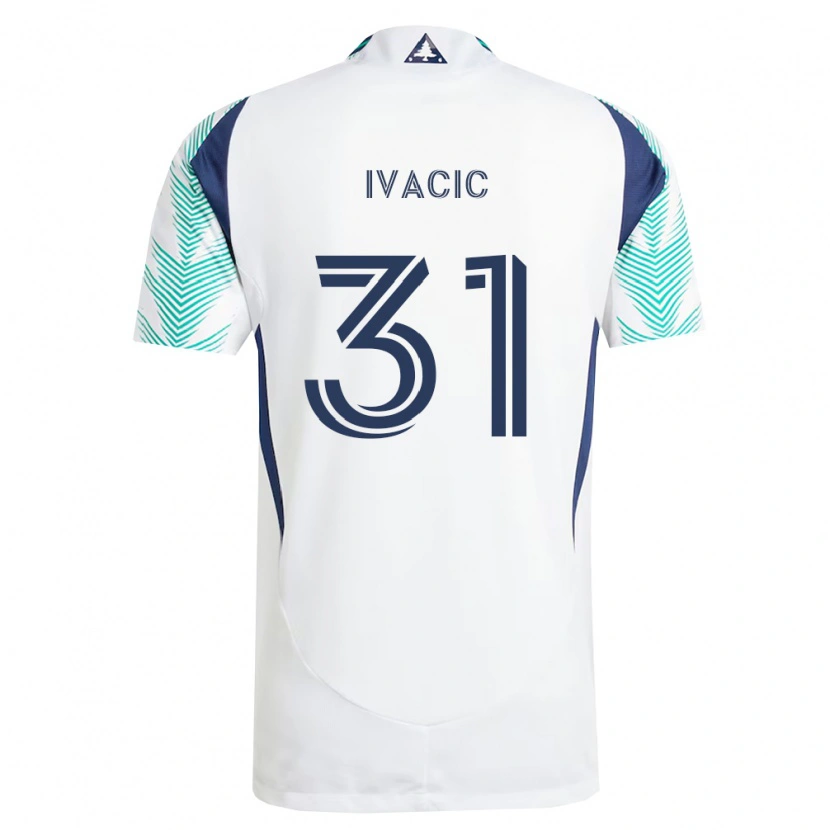 Danxen Kinderen Aljaz Ivacic #31 Wit Marineblauw Lichtgroen Uitshirt Uittenue 2026/27 T-Shirt