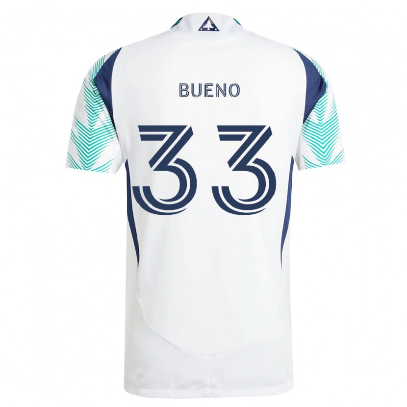Danxen Kinderen Brandonn Bueno #33 Wit Marineblauw Lichtgroen Uitshirt Uittenue 2026/27 T-Shirt