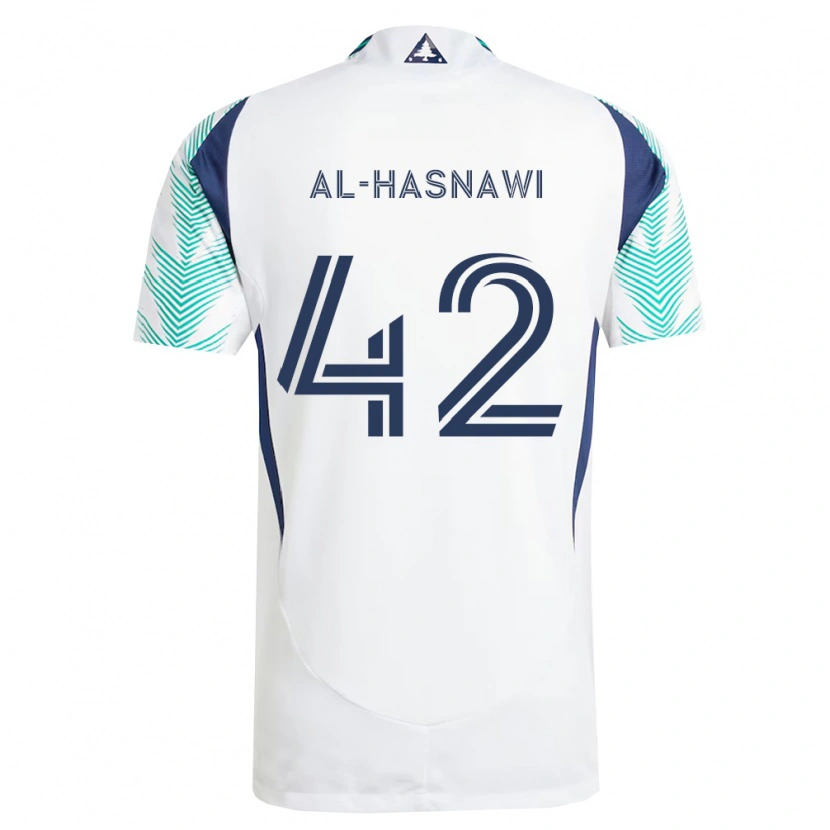 Danxen Kinderen Moshtaba Al-Hasnawi #42 Wit Marineblauw Lichtgroen Uitshirt Uittenue 2026/27 T-Shirt
