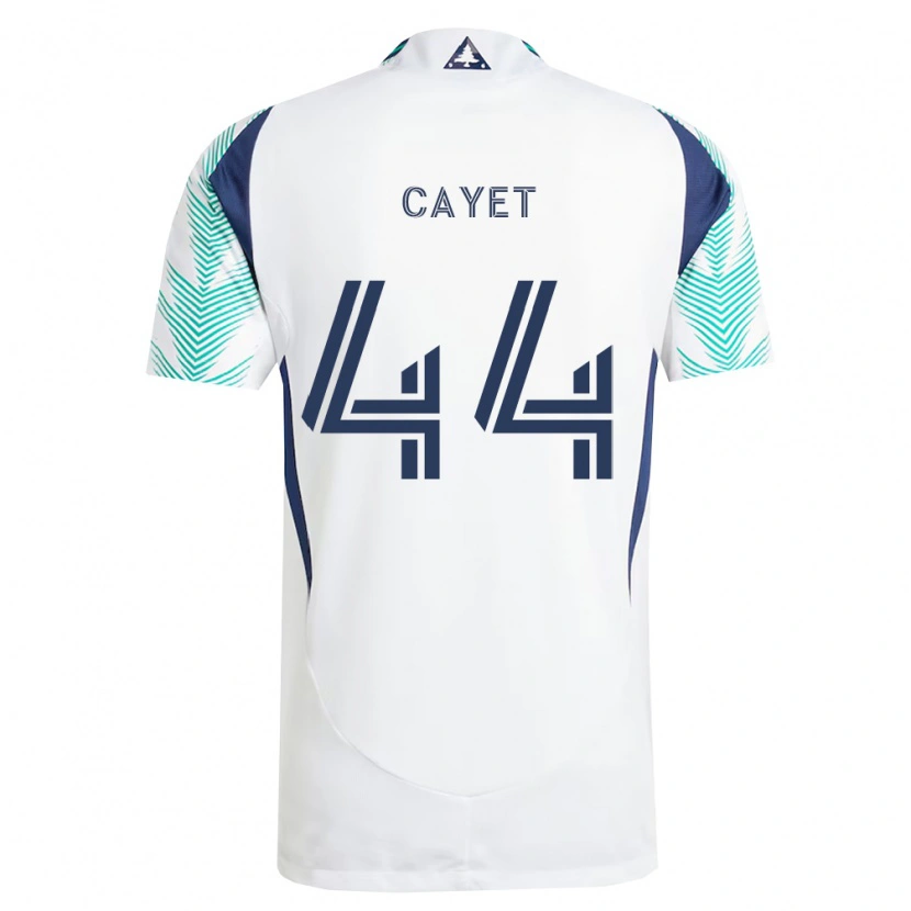 Danxen Kinderen Pierre Cayet #44 Wit Marineblauw Lichtgroen Uitshirt Uittenue 2026/27 T-Shirt