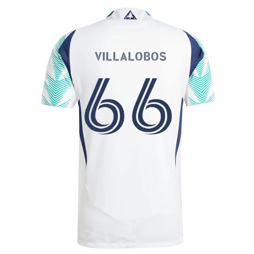 Danxen Kinderen Ivan Villalobos #66 Wit Marineblauw Lichtgroen Uitshirt Uittenue 2026/27 T-Shirt