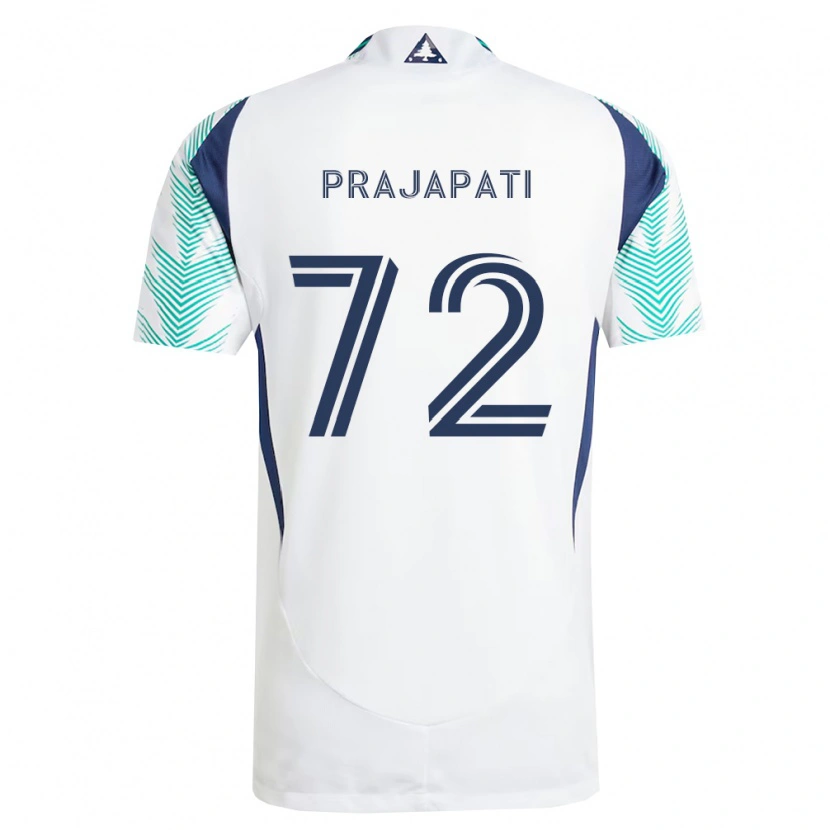 Danxen Kinderen Aarin Prajapati #72 Wit Marineblauw Lichtgroen Uitshirt Uittenue 2026/27 T-Shirt
