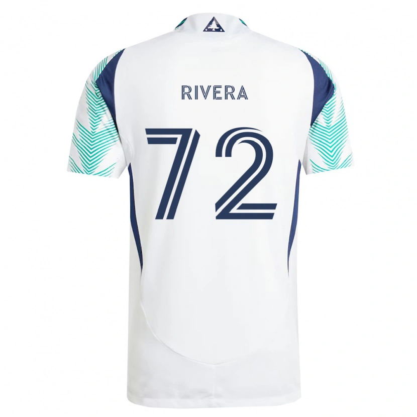 Danxen Kinderen Damián Rivera #72 Wit Marineblauw Lichtgroen Uitshirt Uittenue 2026/27 T-Shirt